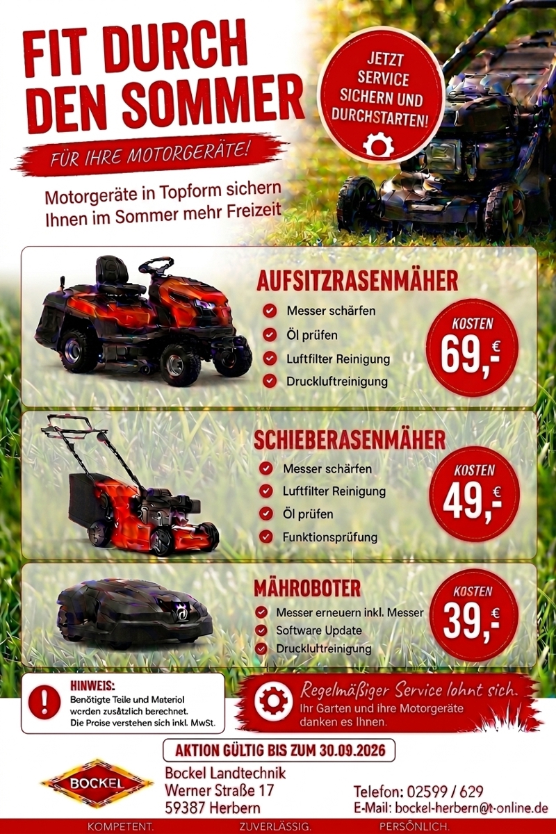 Inspektion für Gartengeräte