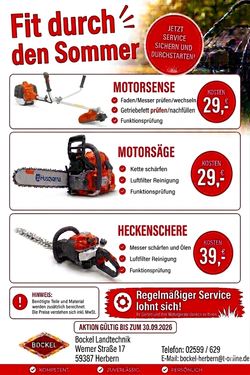 Motorsägen und Motorsensen Service