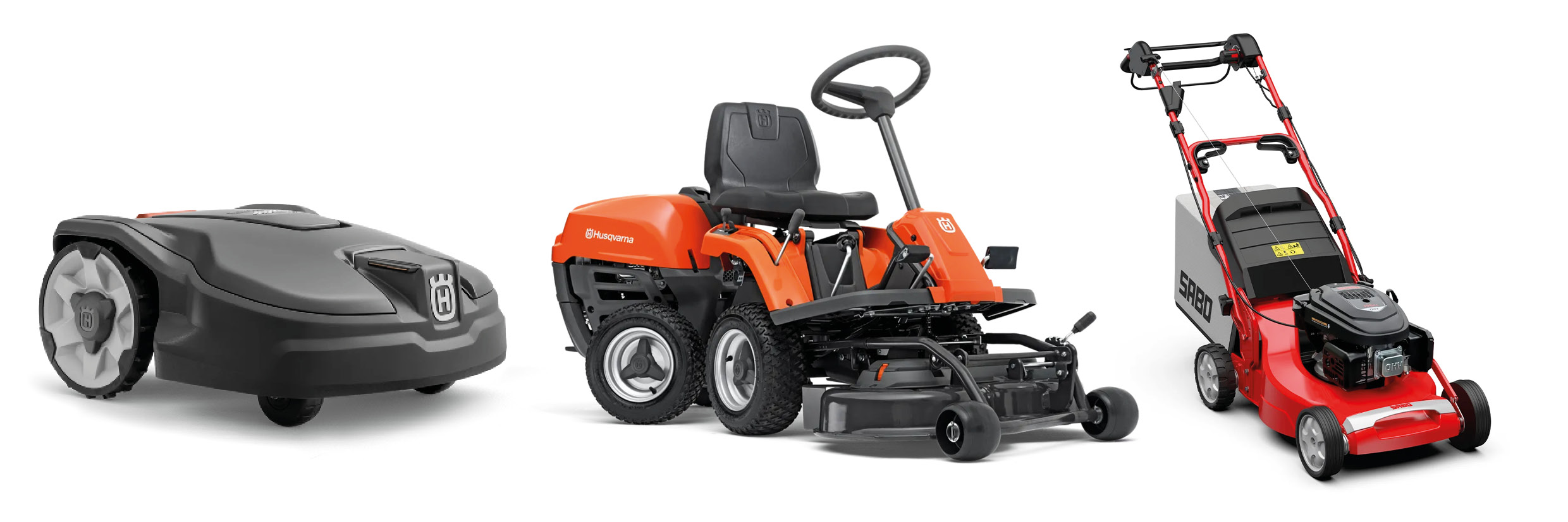 Automower, Aufsitz- und Rasenmäher